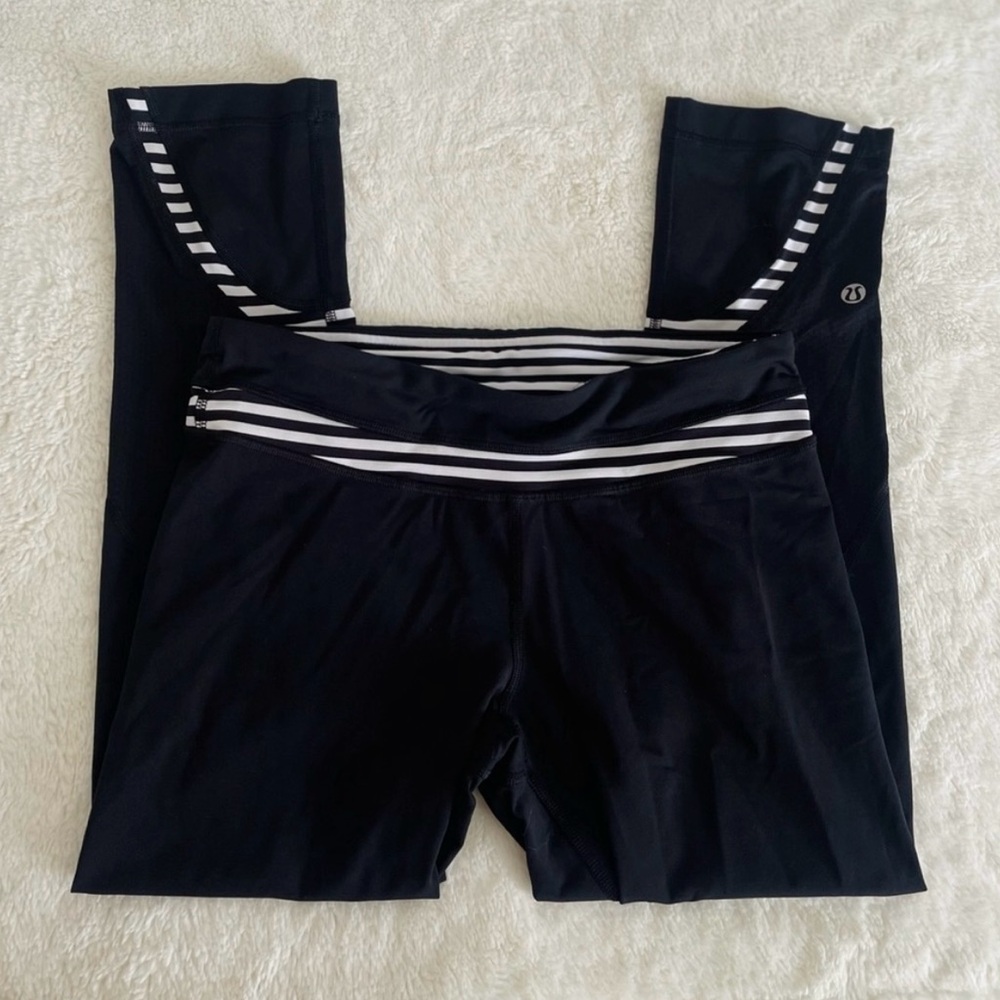 Lululemon Athletica Striped Cropped Leggings